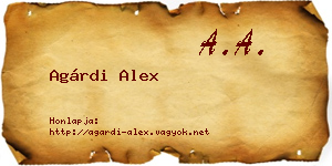 Agárdi Alex névjegykártya